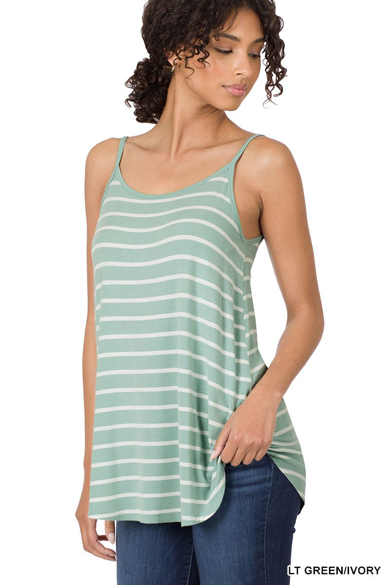 The Rita Reversible Top- Light Green/Ivory