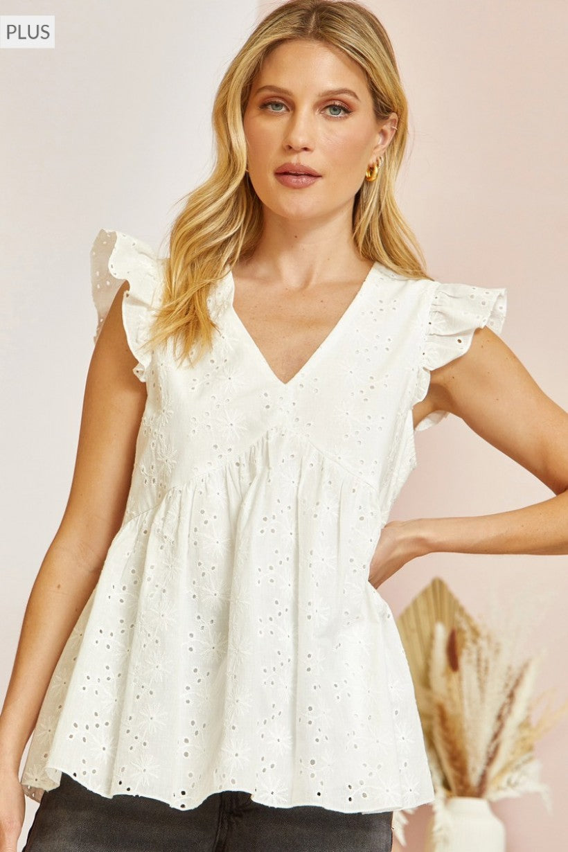 The Gracie Top - PLUS (Ivory)