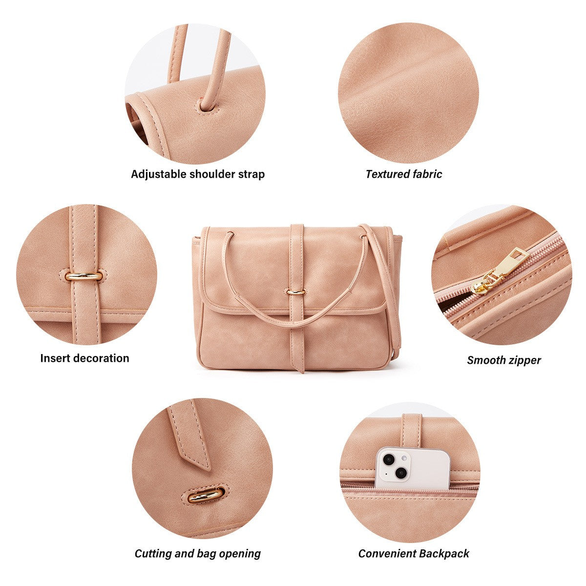 Portlynn Vegan Leather Handbag (3 Colors)