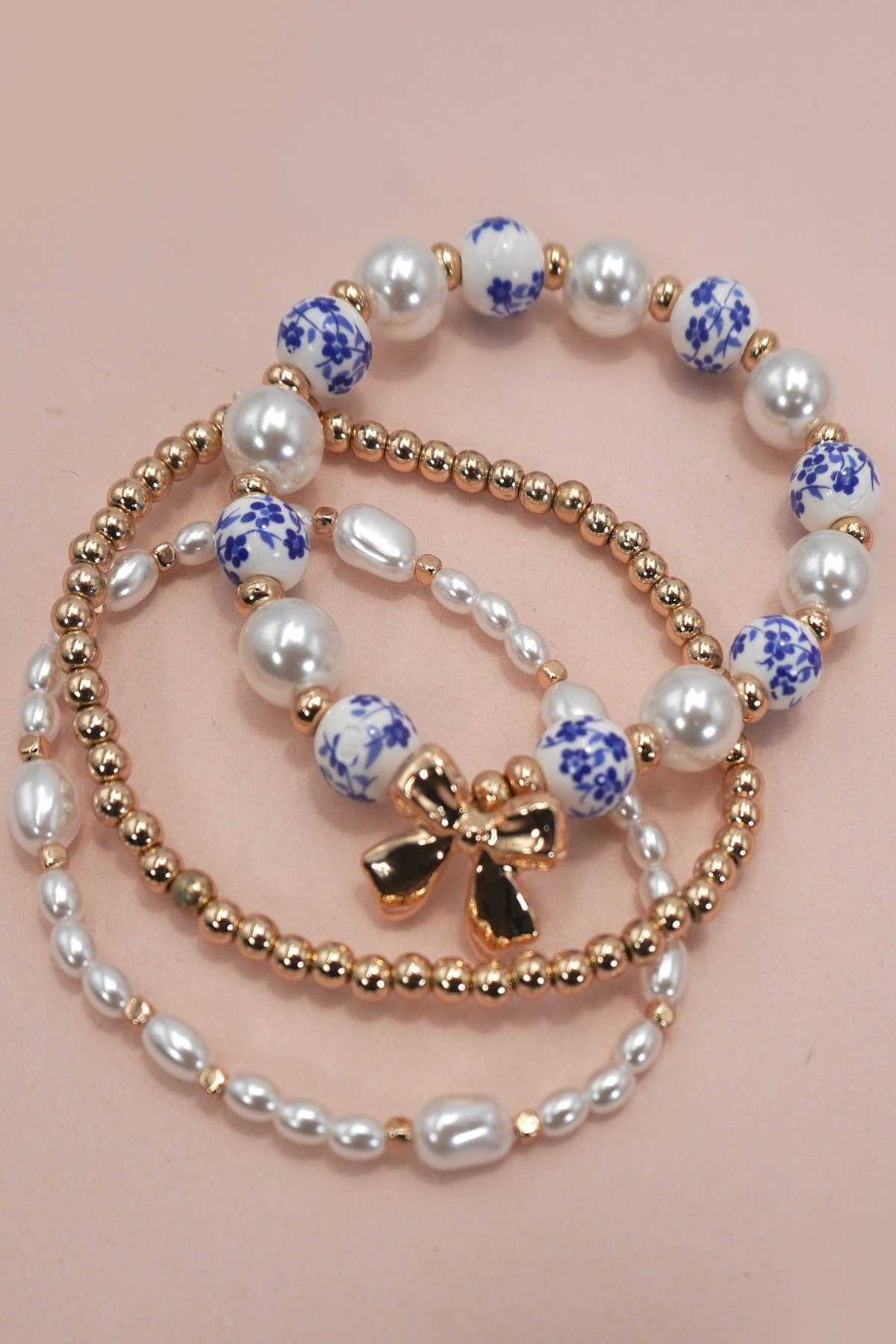 Porcelain Bow Multi-Layer Bracelet