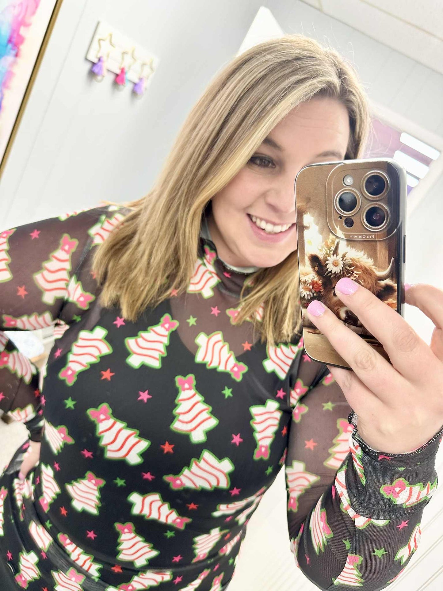 Christmas Treats Mesh Top