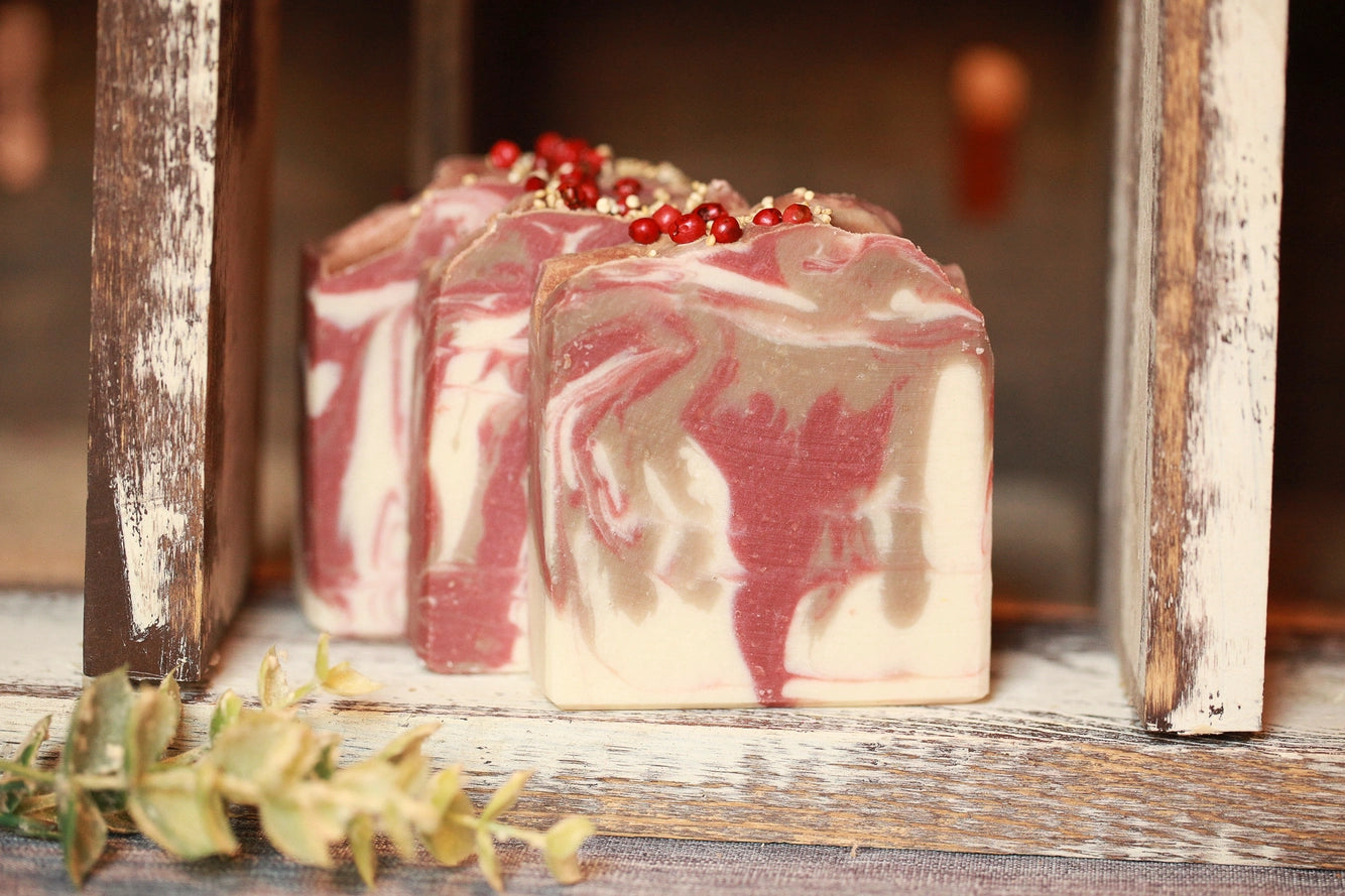 Cherry Almond Artisan Bar Soap, Luxury Shea Butter