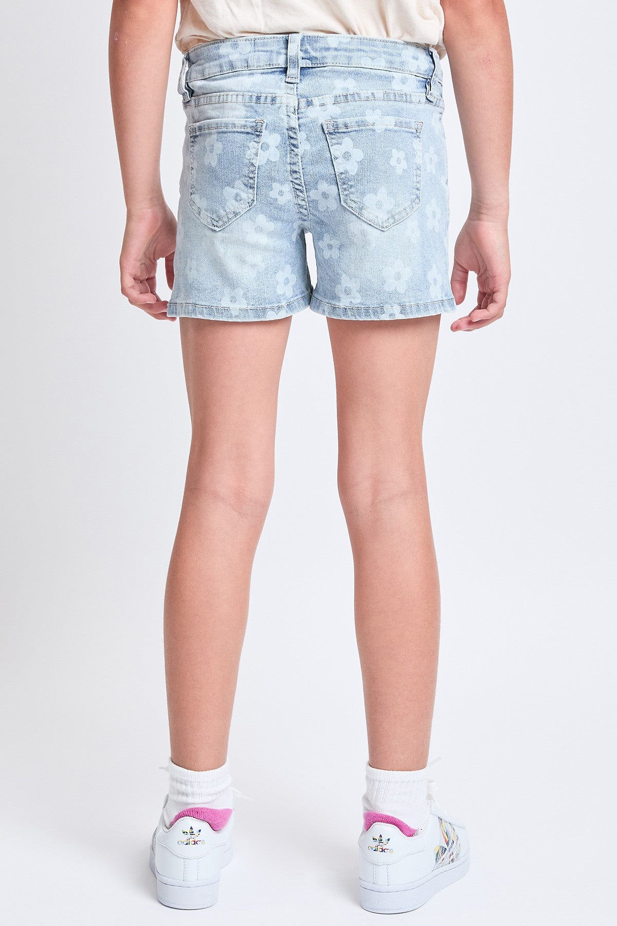 Girls' Floral Print Clean Hem Shorts