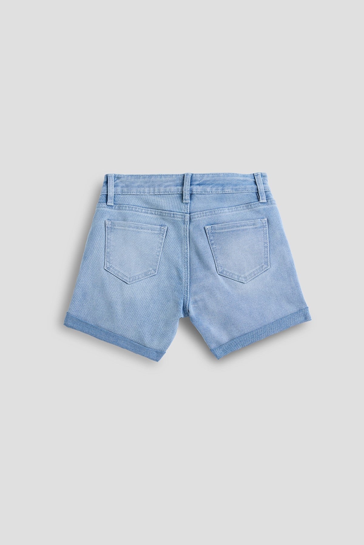 Girls Basic 5 Pocket Denim Short With Cuff