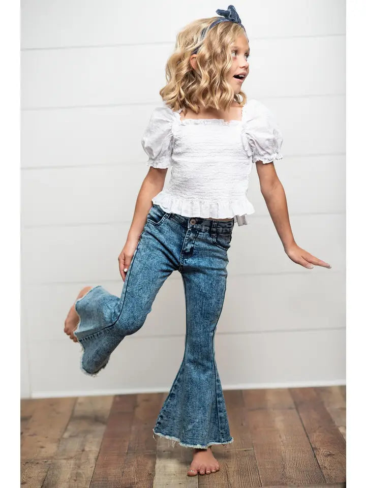 Faded Flare Denim Jeans- Kids