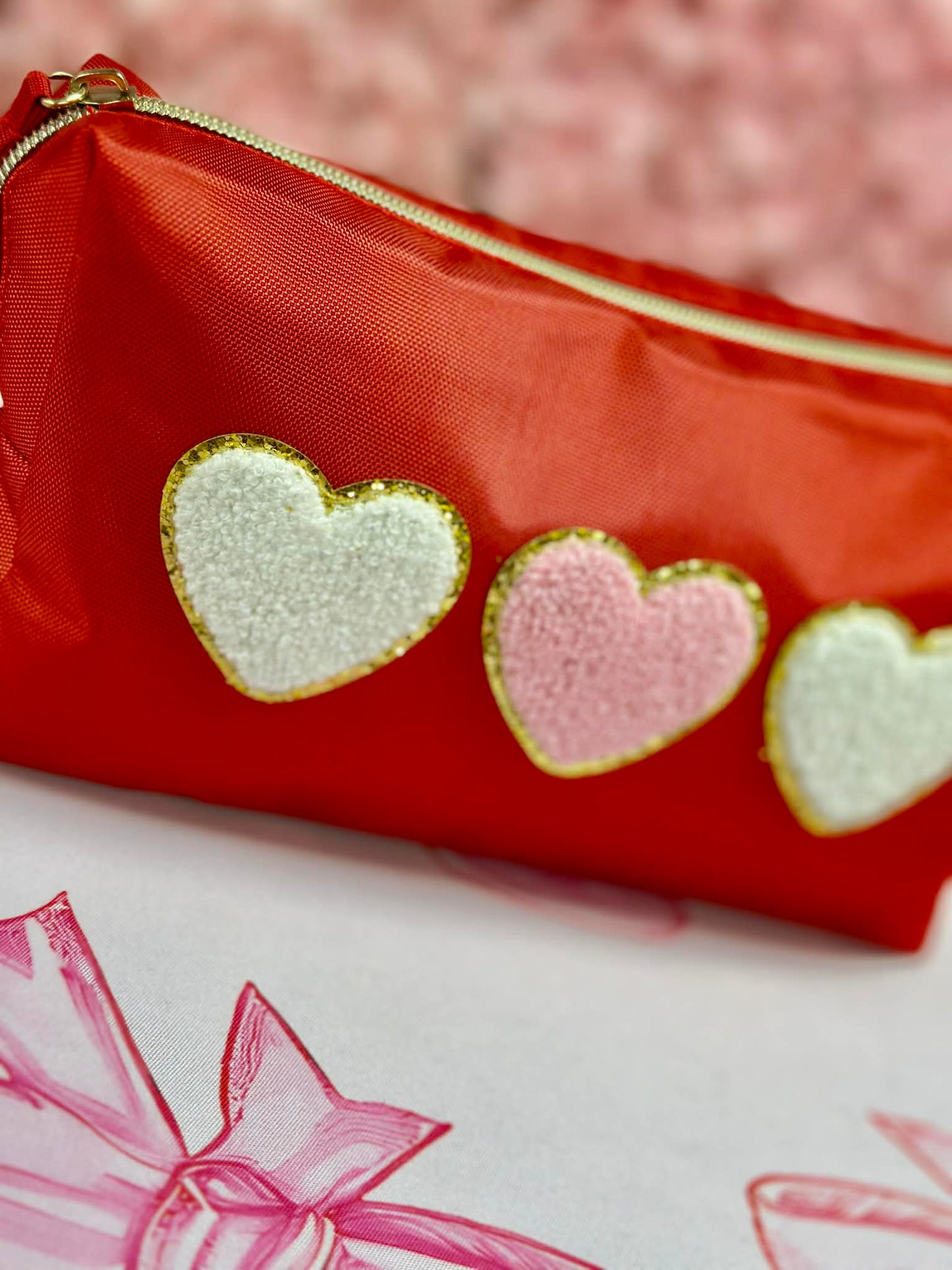 Hearts Cosmetic Bag