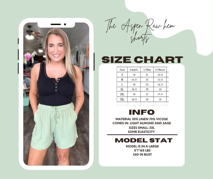 Aspen Raw Hem Shorts (2 Colors)