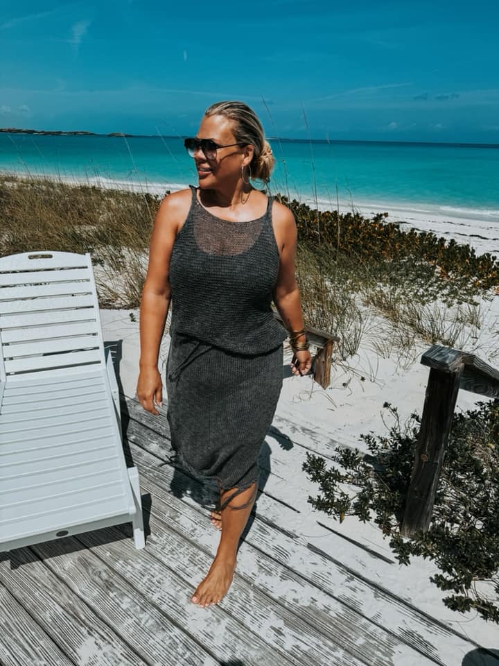 Catrina Coverup Skirt Sets - Charcoal