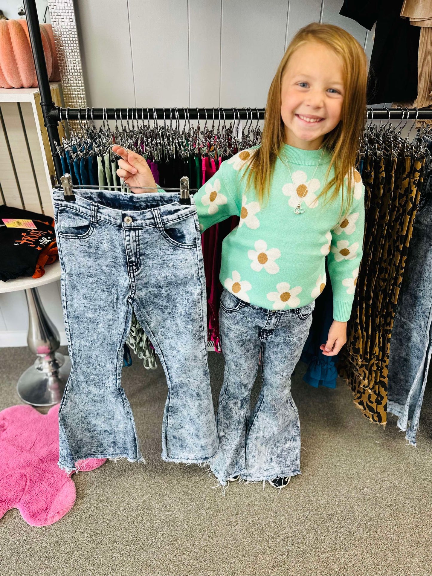 Faded Flare Denim Jeans- Kids