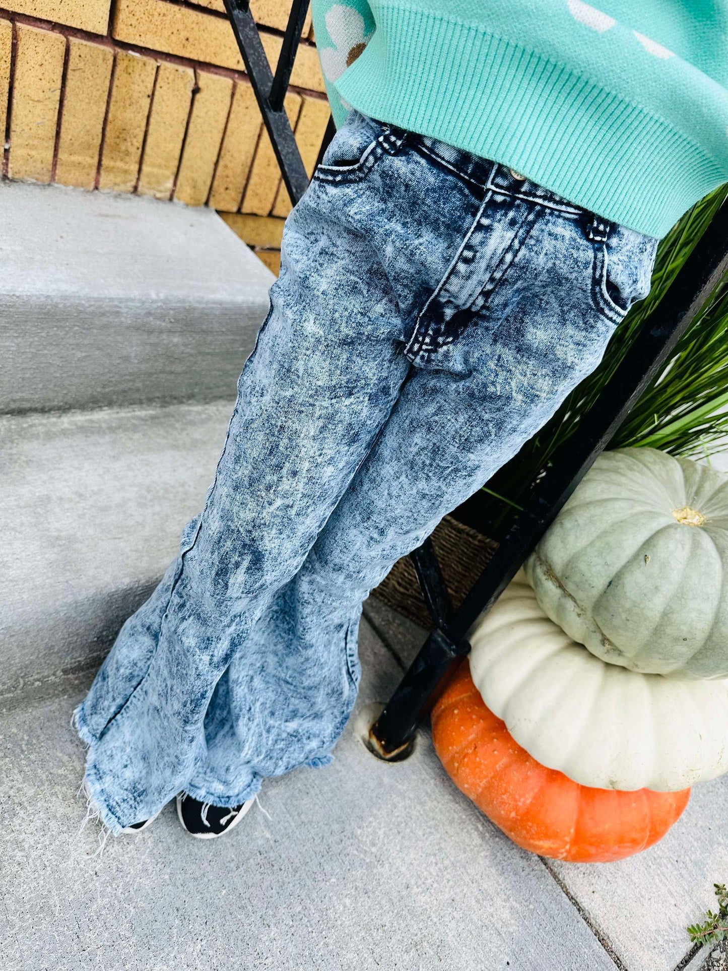 Faded Flare Denim Jeans- Kids