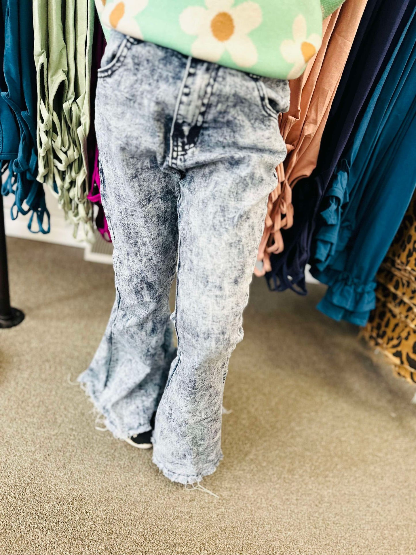 Faded Flare Denim Jeans- Kids