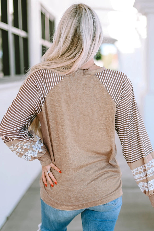 Floral Drift French Beige Pullover