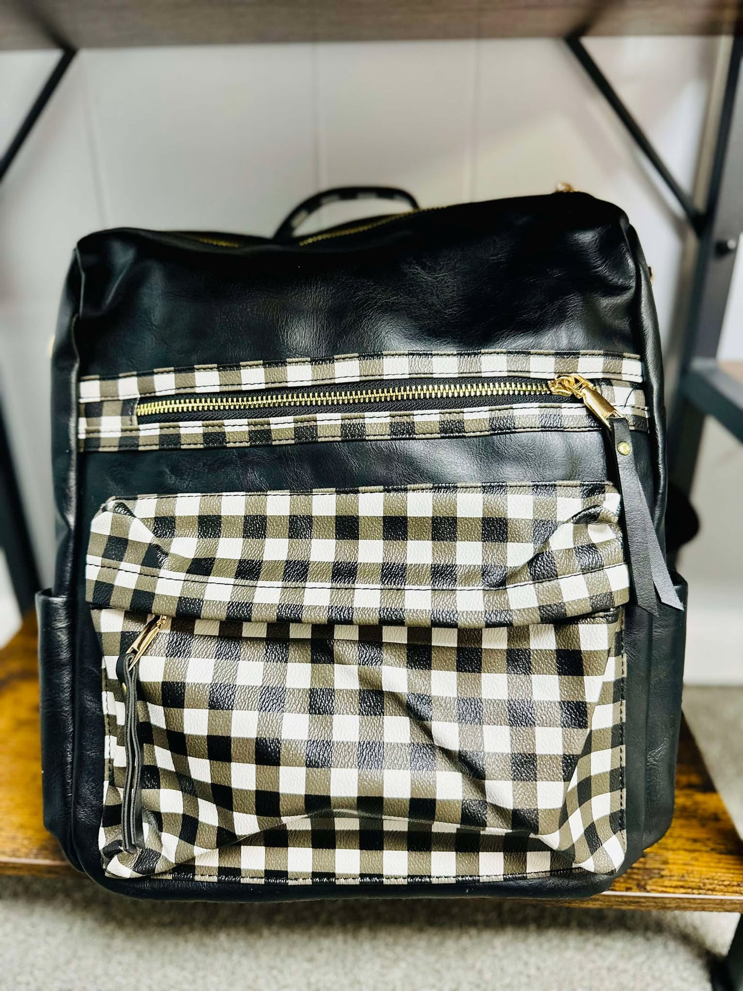 Plaid Convertible Backpack