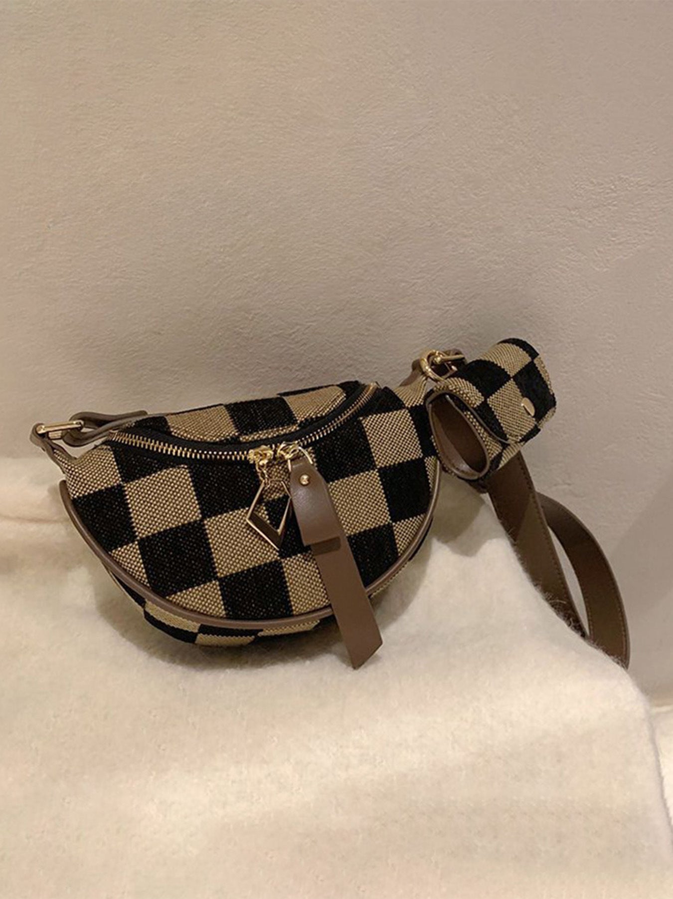 The Jackie Checker Bag with Pouch *PRE-ORDER*