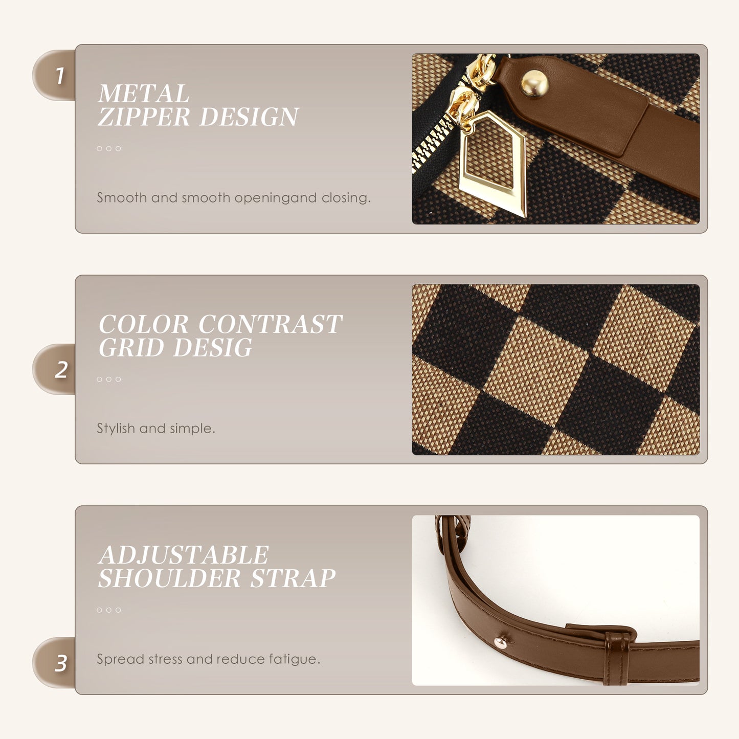 The Jackie Checker Bag with Pouch *PRE-ORDER*