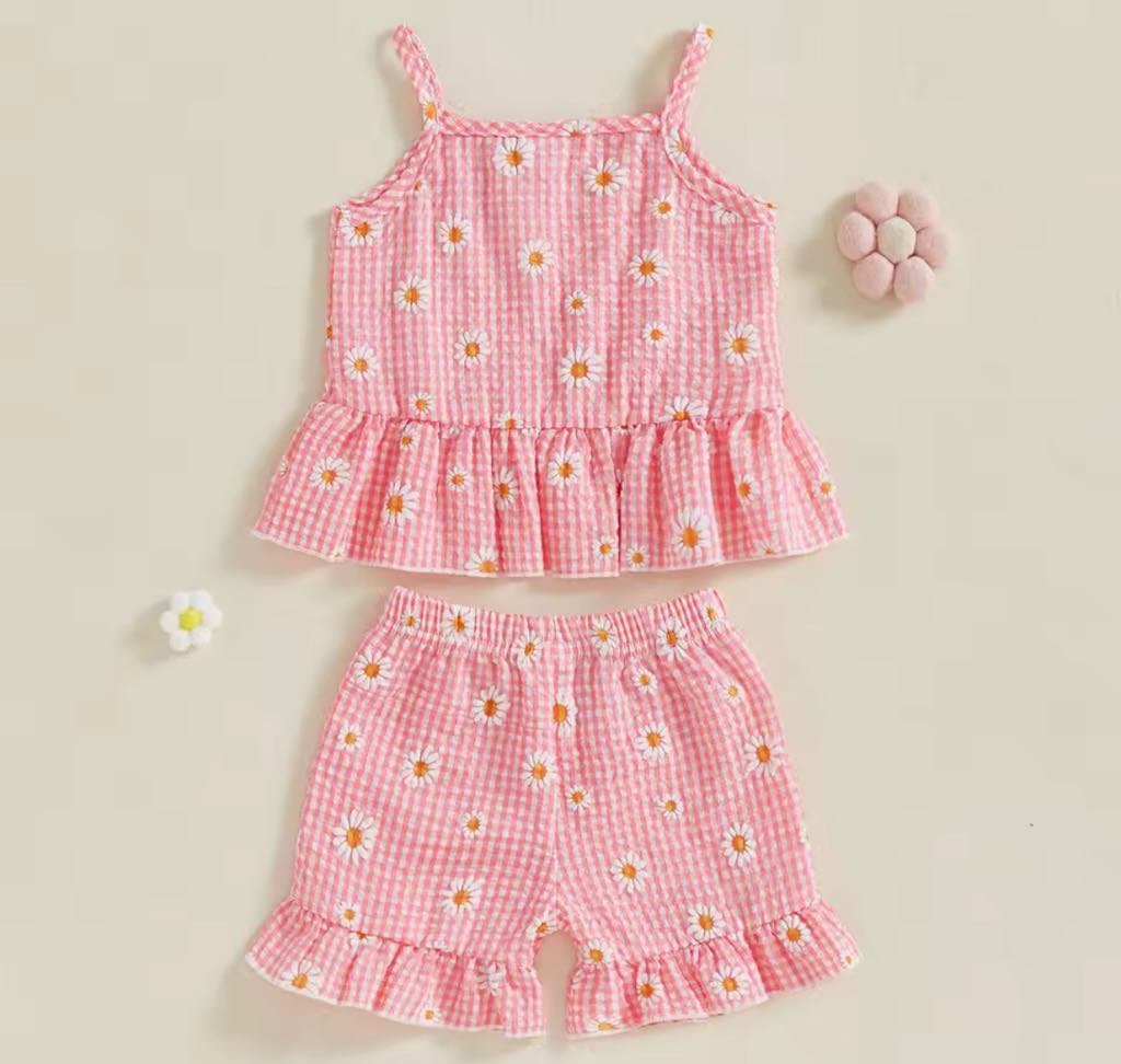 The Pixie Checker and Daisy Tank and Short Set *PRE-ORDER*