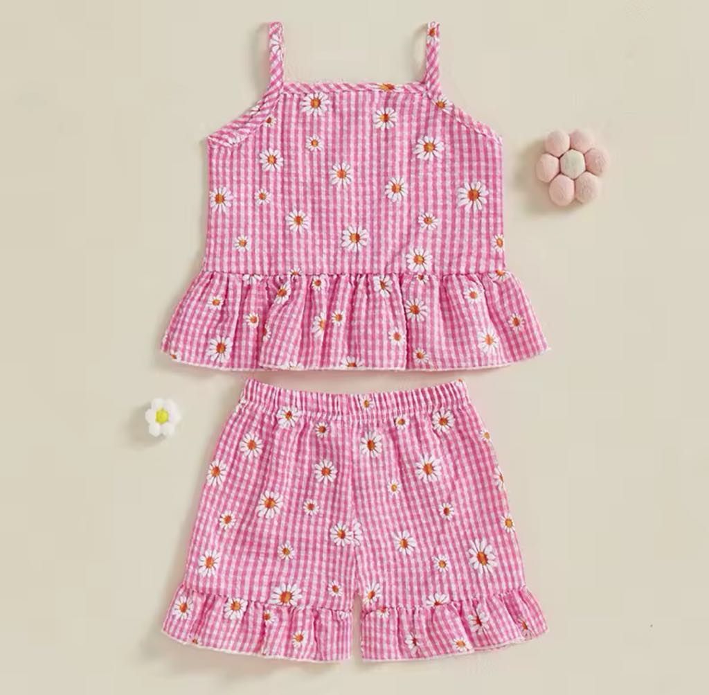The Pixie Checker and Daisy Tank and Short Set *PRE-ORDER*