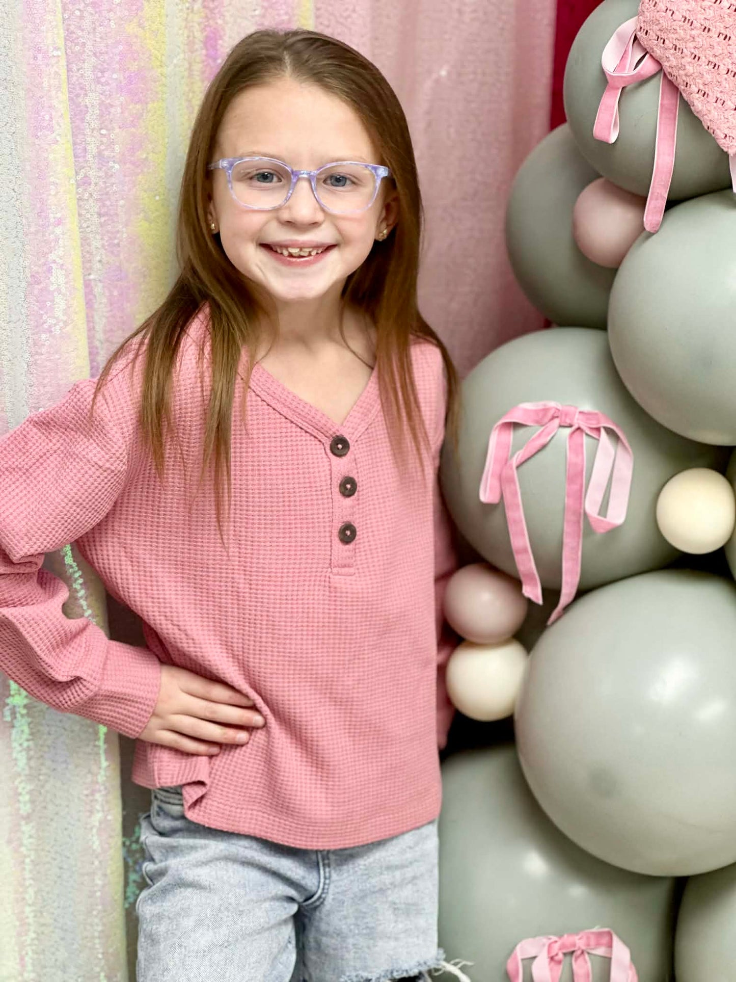 Thermal Henley- Pink