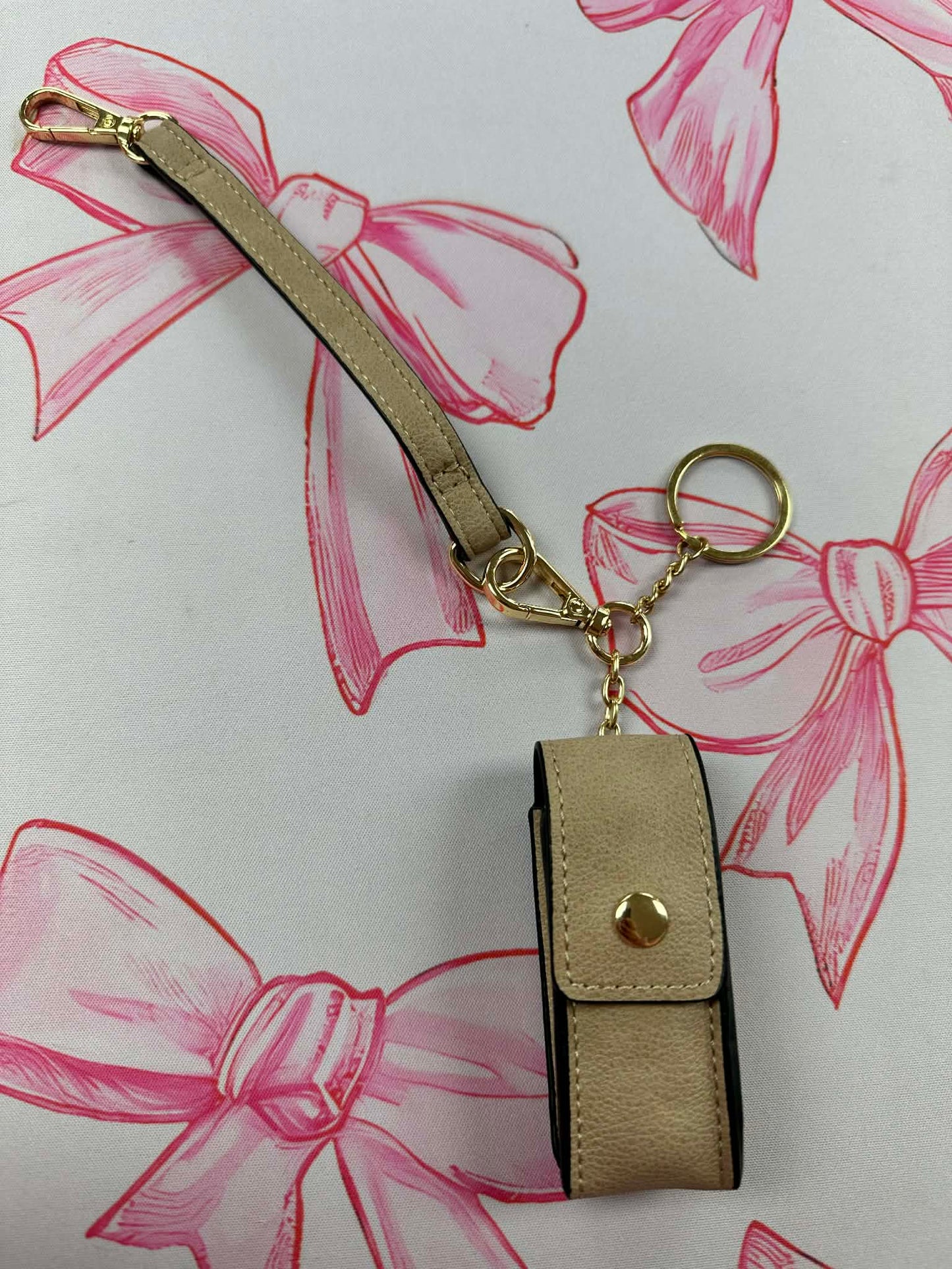 The Mini Glam Lipstick Keychain- Taupe