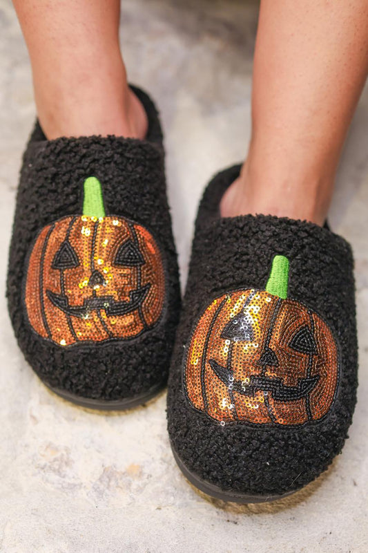 Sequin Pumpkin Slippers 🎃