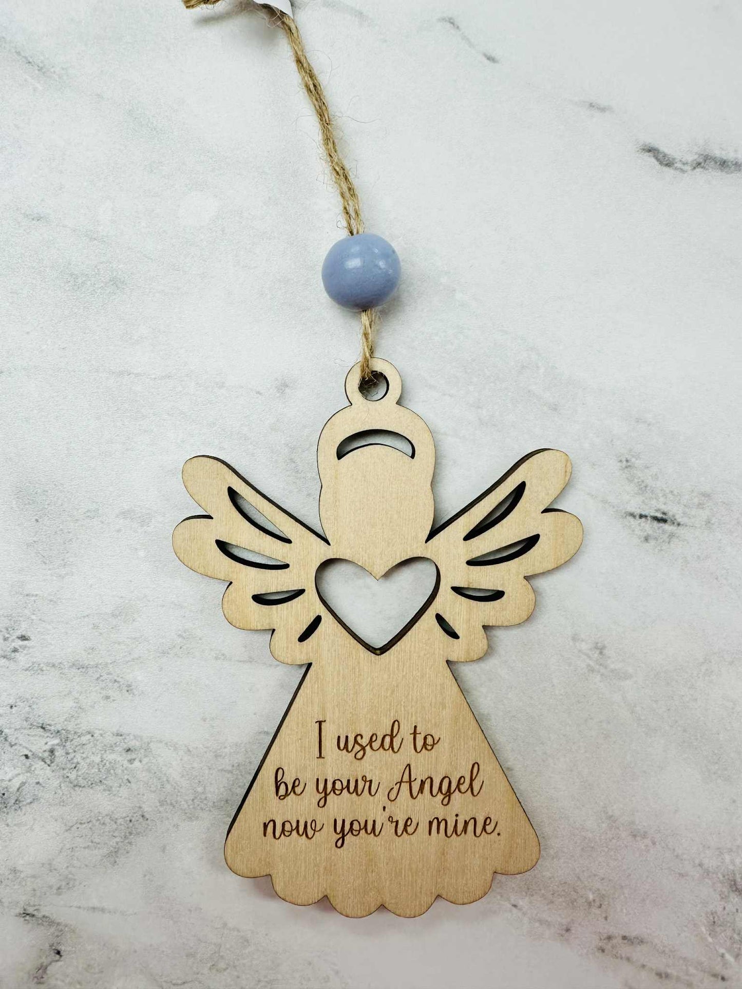 Wooden Memorial Angel Ornament
