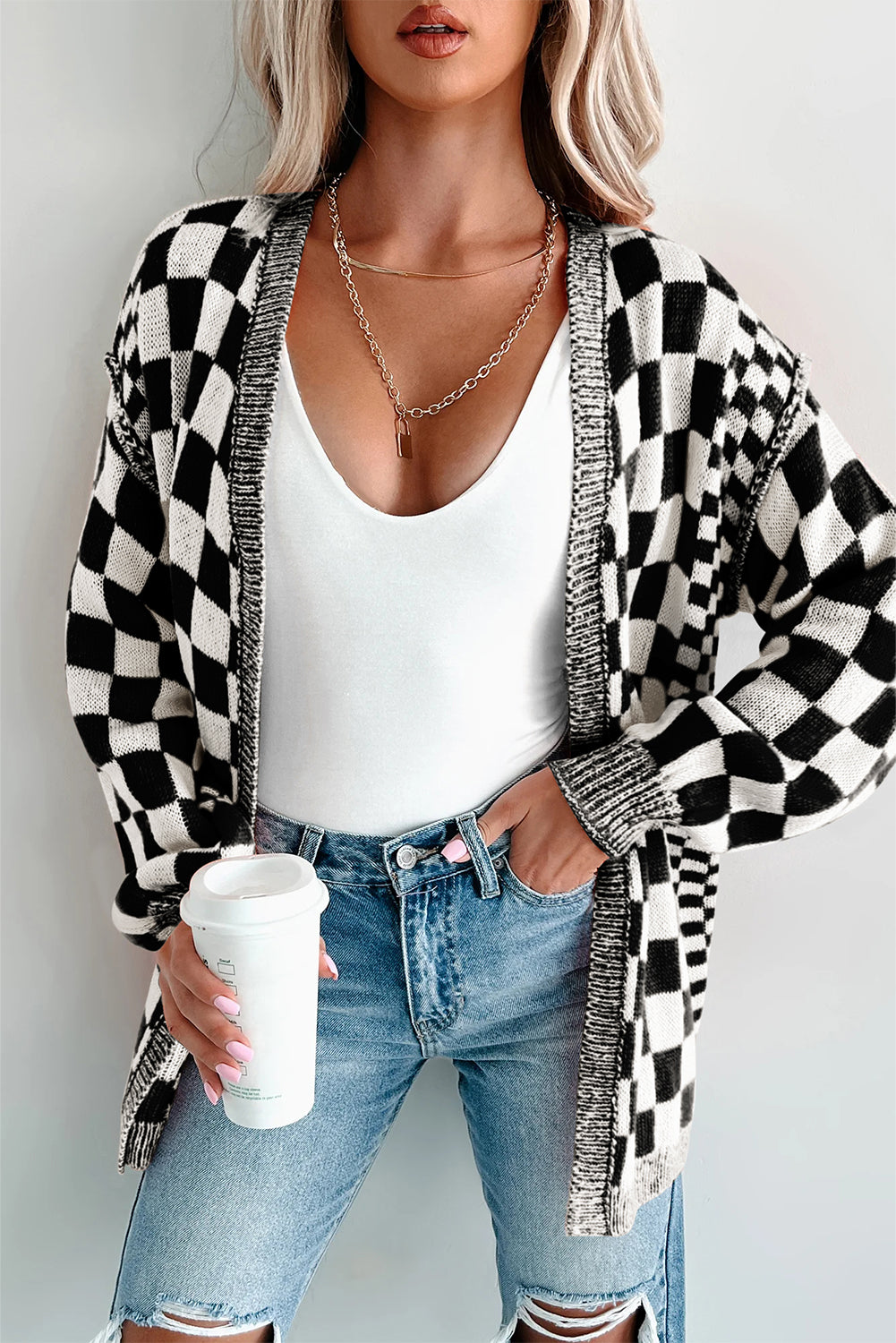 CIENNA Checkered Cardi *PRE-ORDER*