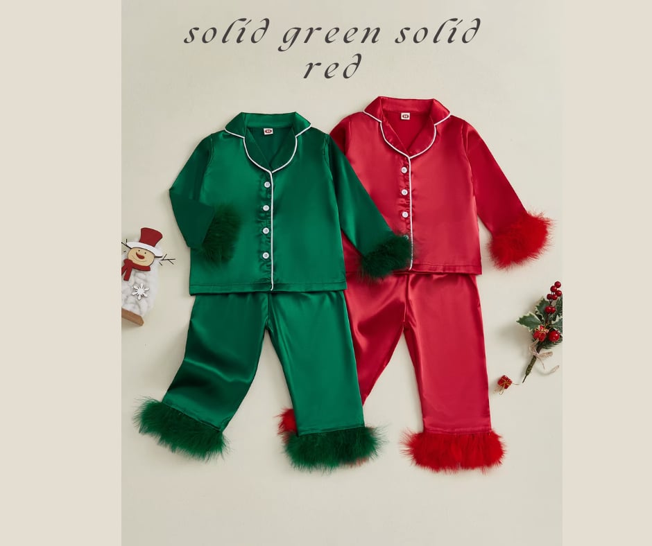 Satin PJS- Kids Holiday *PRE-ORDER*