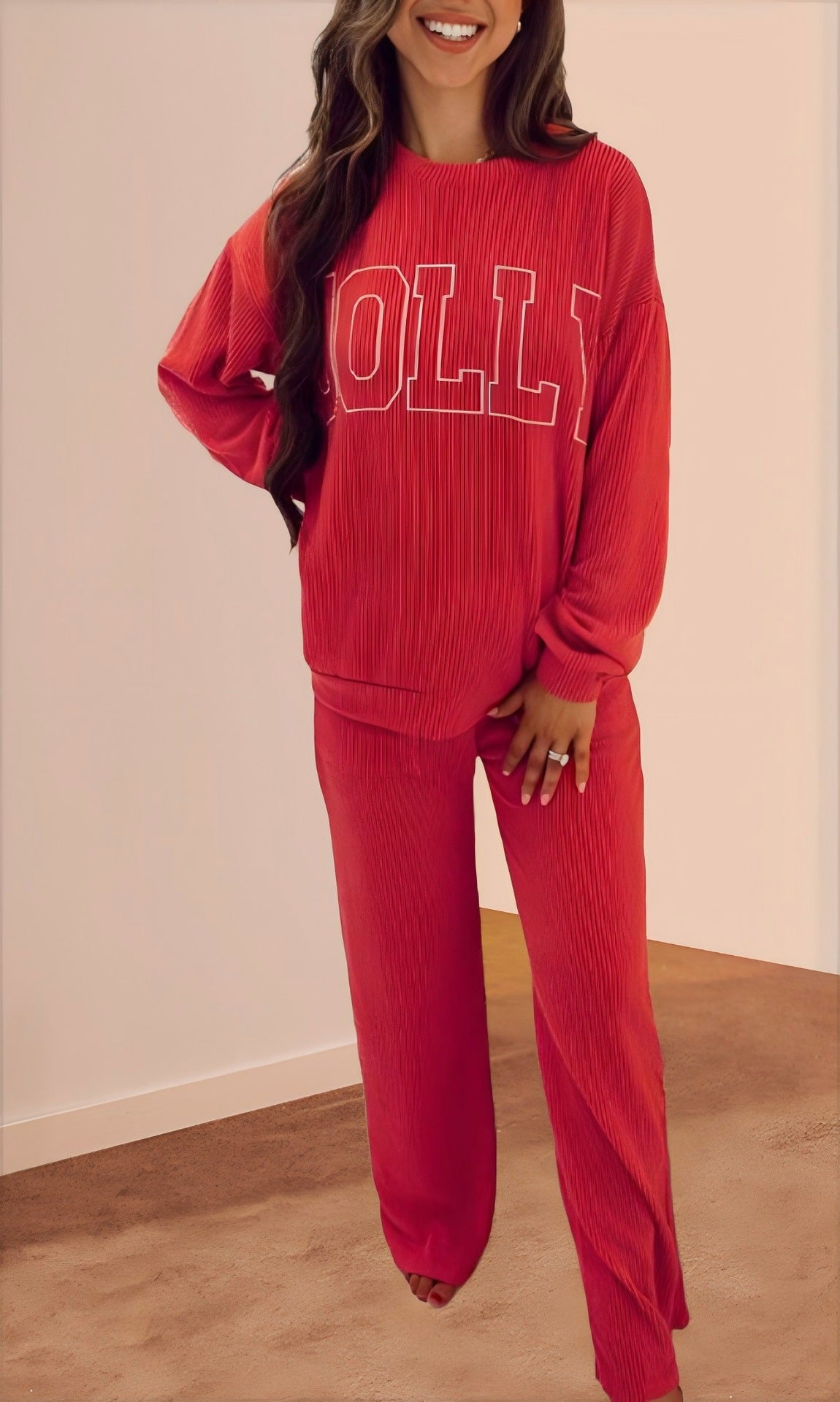 The "MERRY" Ribbed Lounge short set OR JOLLY PANT SET *PRE-ORDER*