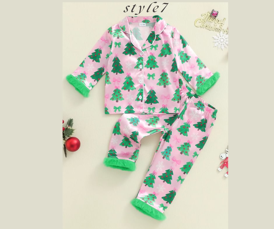 Satin PJS- Kids Holiday *PRE-ORDER*