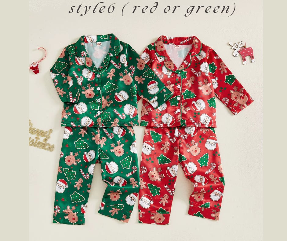Satin PJS- Kids Holiday *PRE-ORDER*