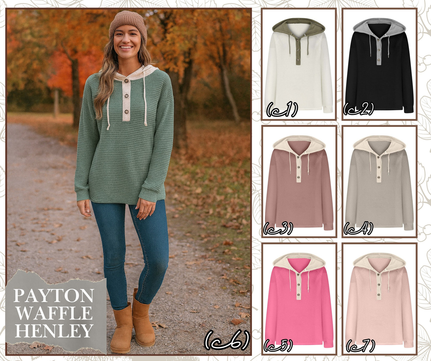 Payton Waffle Henley *PRE-ORDER*