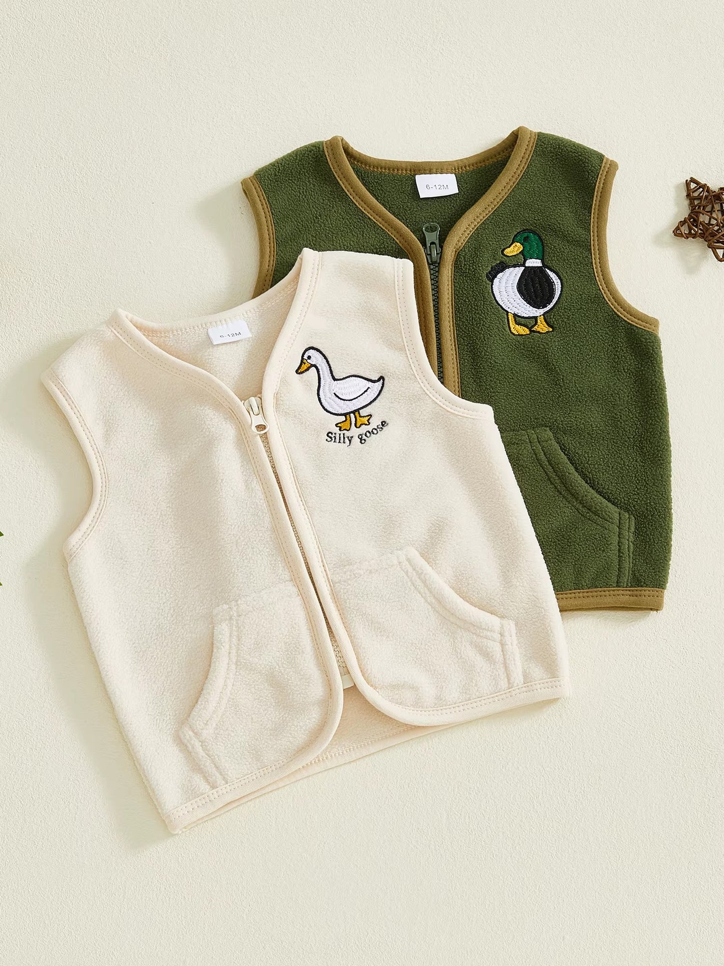 Goose and Duck embroidered vest *PRE-ORDER*