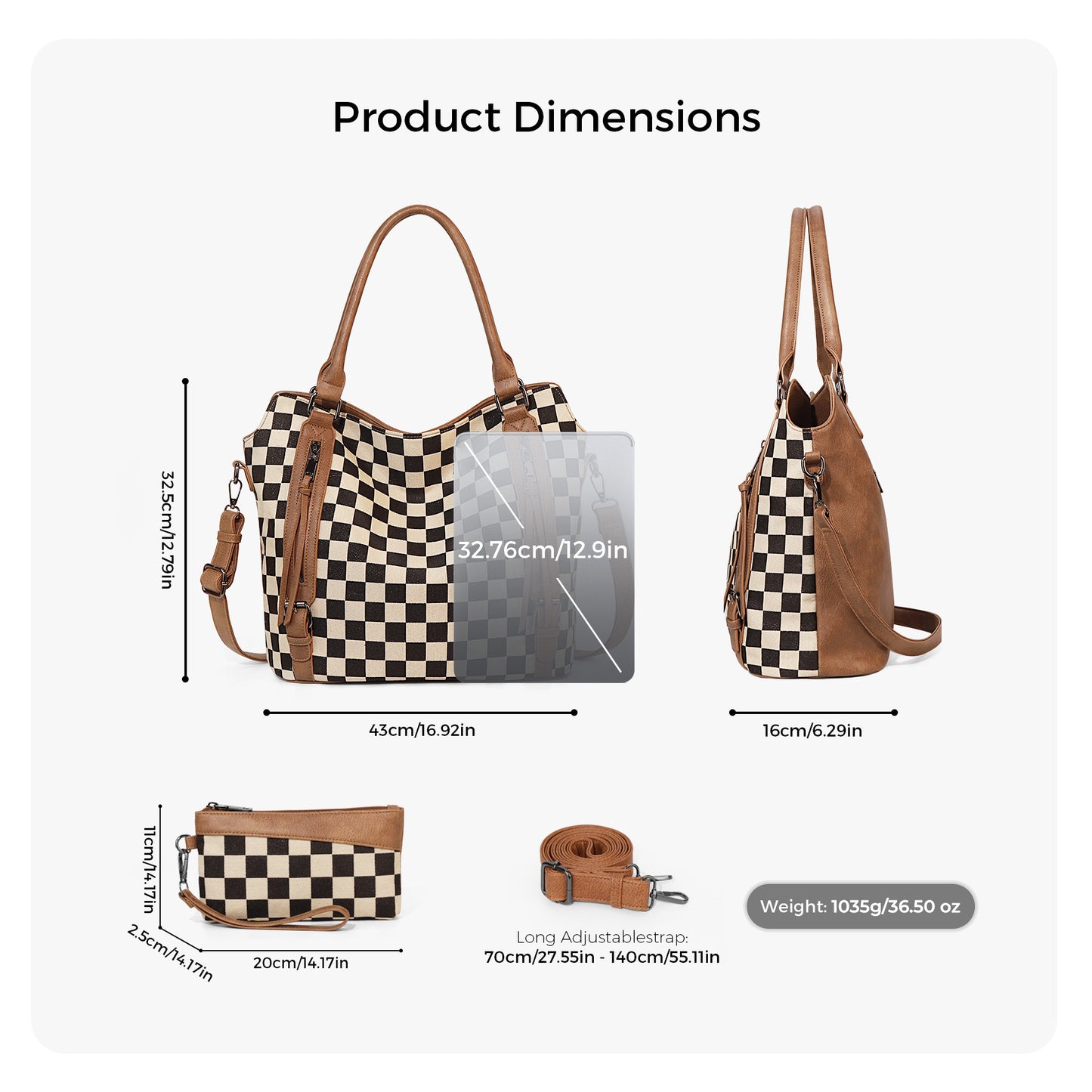 Checkmate Tote Wristlet set *PRE-ORDER*