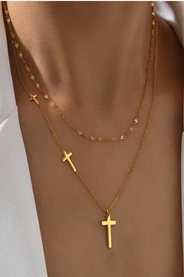 Stacked Cross Necklace