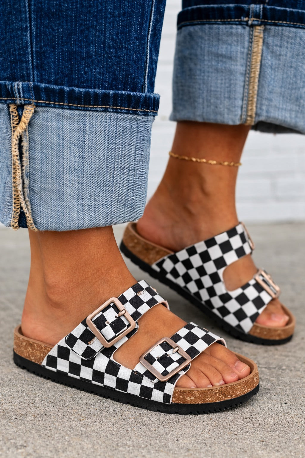 Checkered Two Strap Sandals *PRE-ORDER*