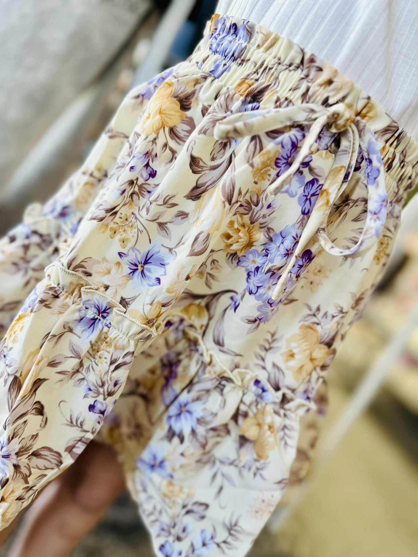 Girls Ruffle Waist Drawstring Skirt