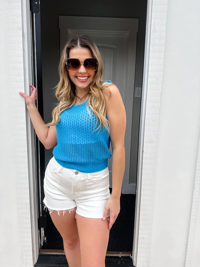 Tara Knit Tank- BLUE