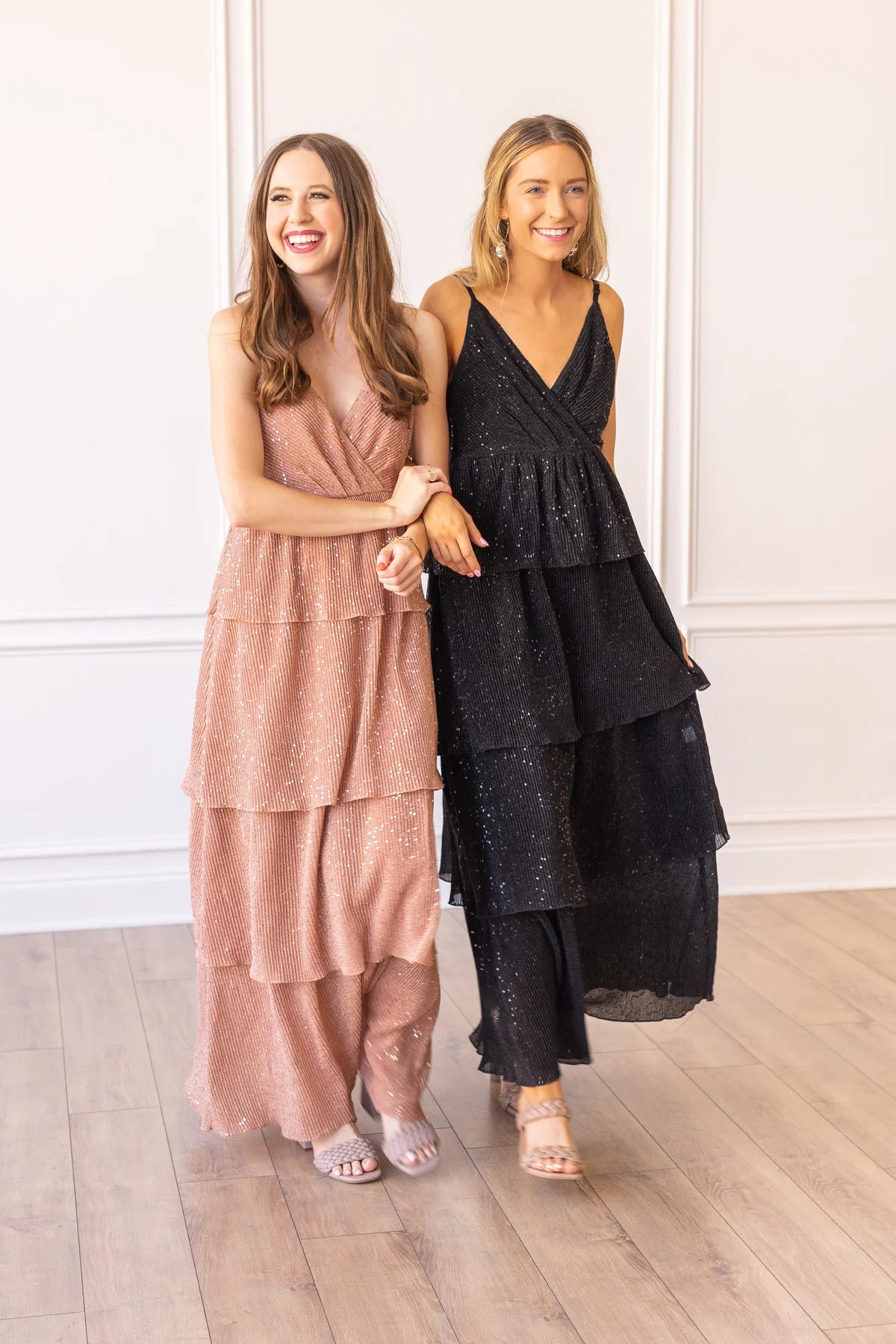 Blushing Layered Maxi Dress