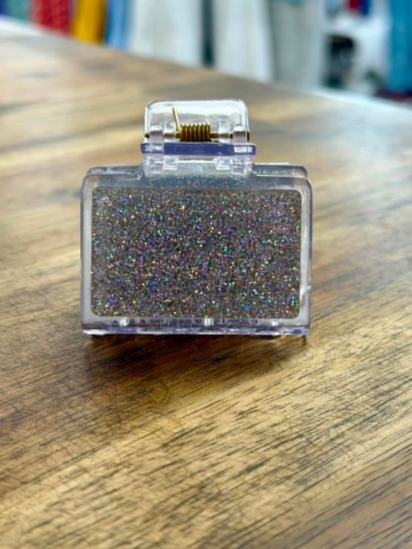 Silver Glitter Claw Clip