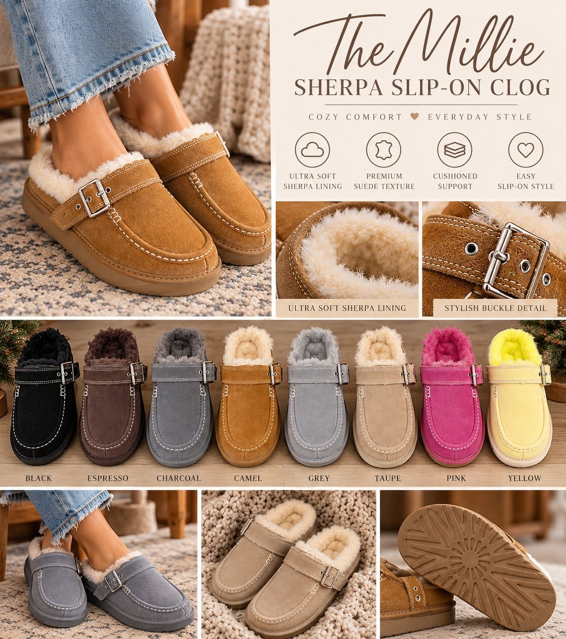 The Millie Sherpa Silp-On Clog *PRE-ORDER*