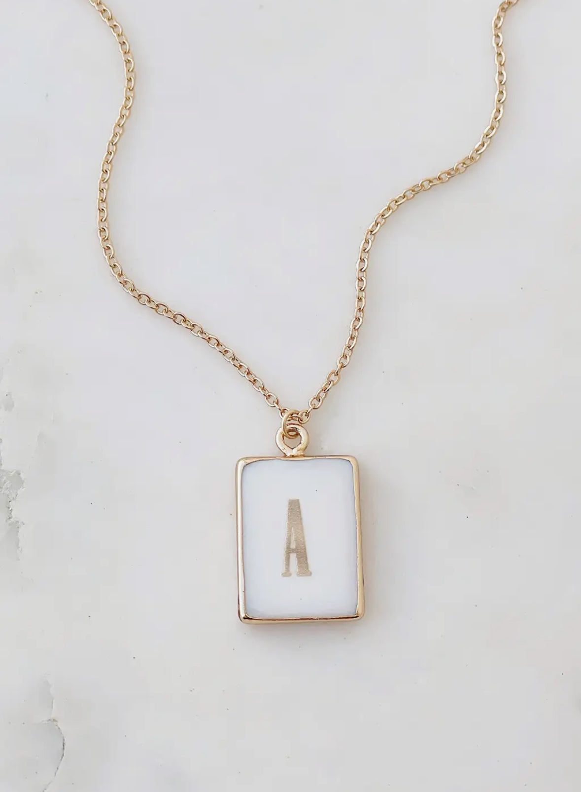 Mother of Pearl Initial Necklace