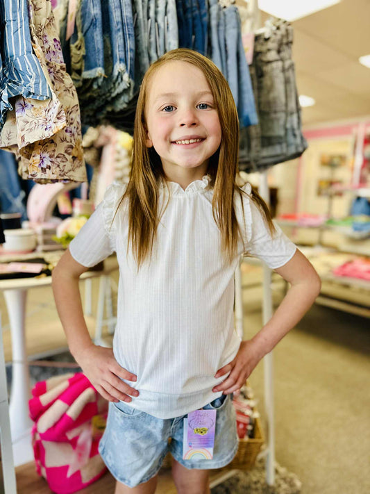 Girls' Floral Print Clean Hem Shorts