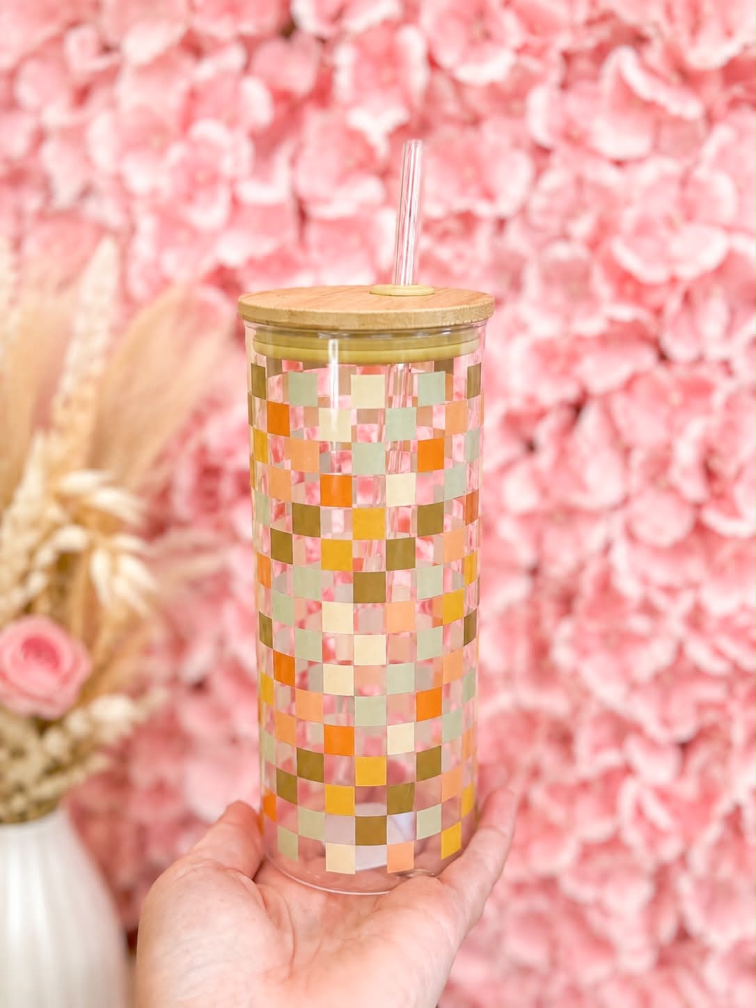 Retro Checkered Tumbler