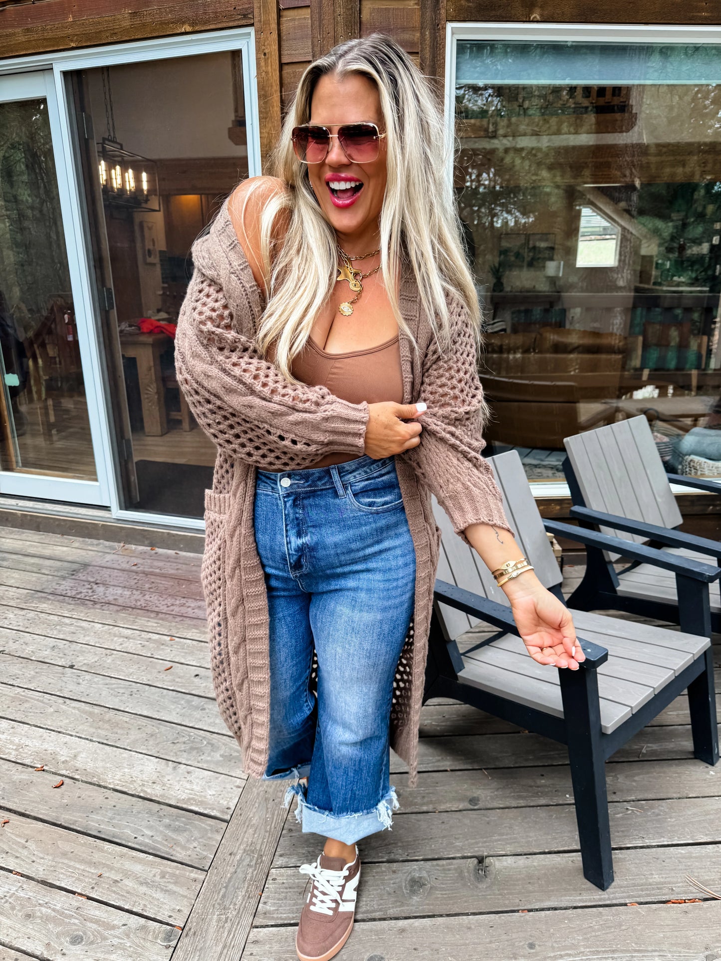 Kandias Knit Cardigan- Brown