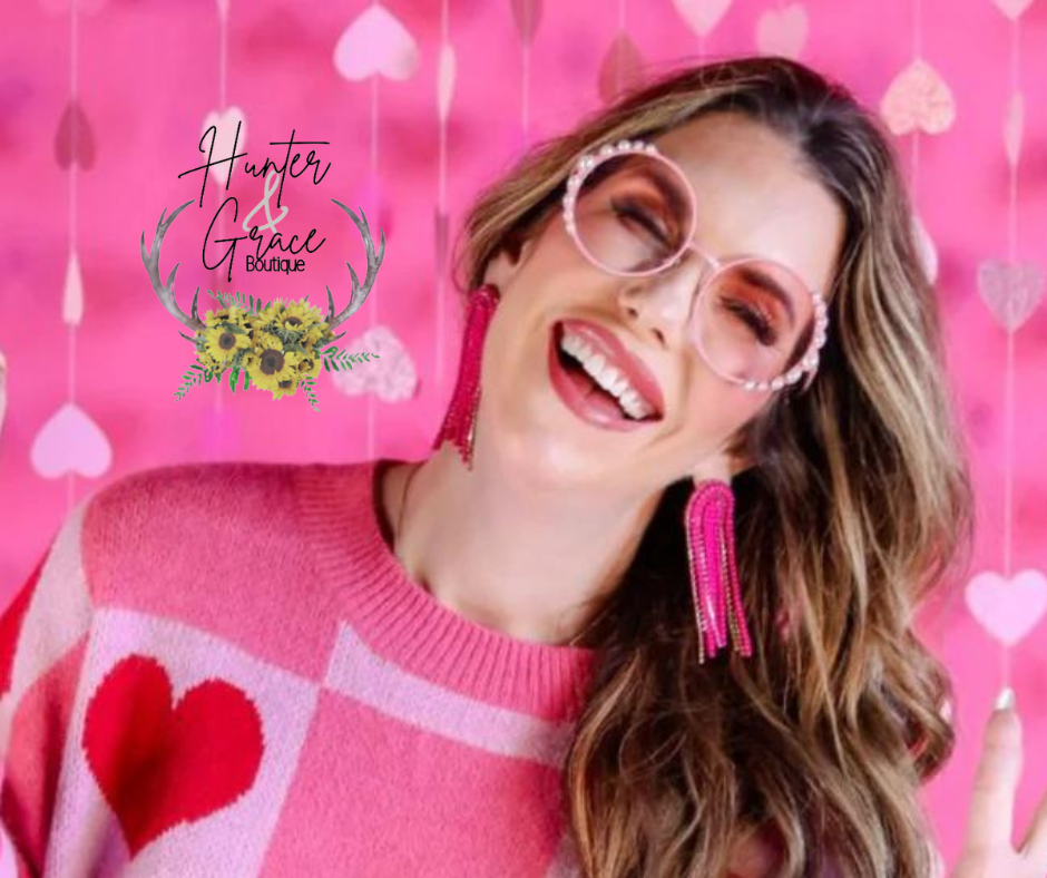 Fierce And Flirty Pearl Sunglasses - PINK