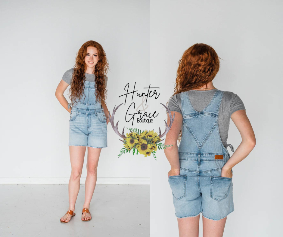 The Leah Light Wash Overalls