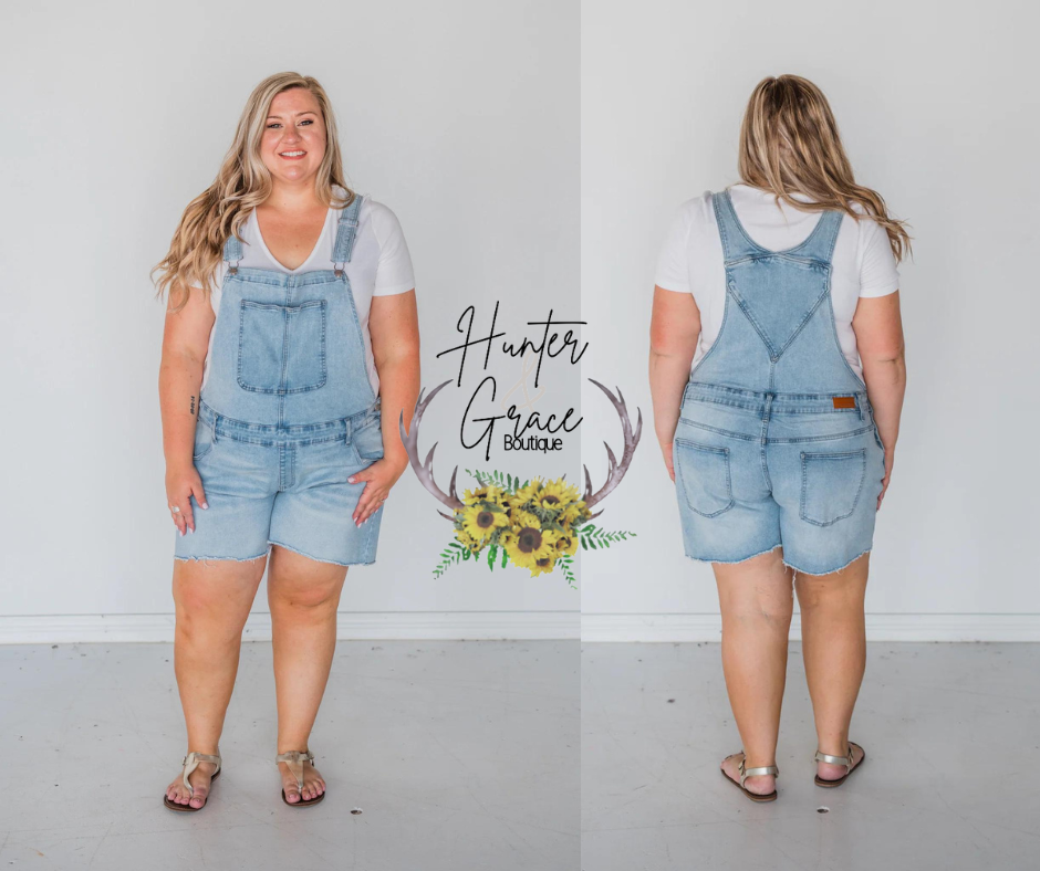 The Leah Light Wash Overalls