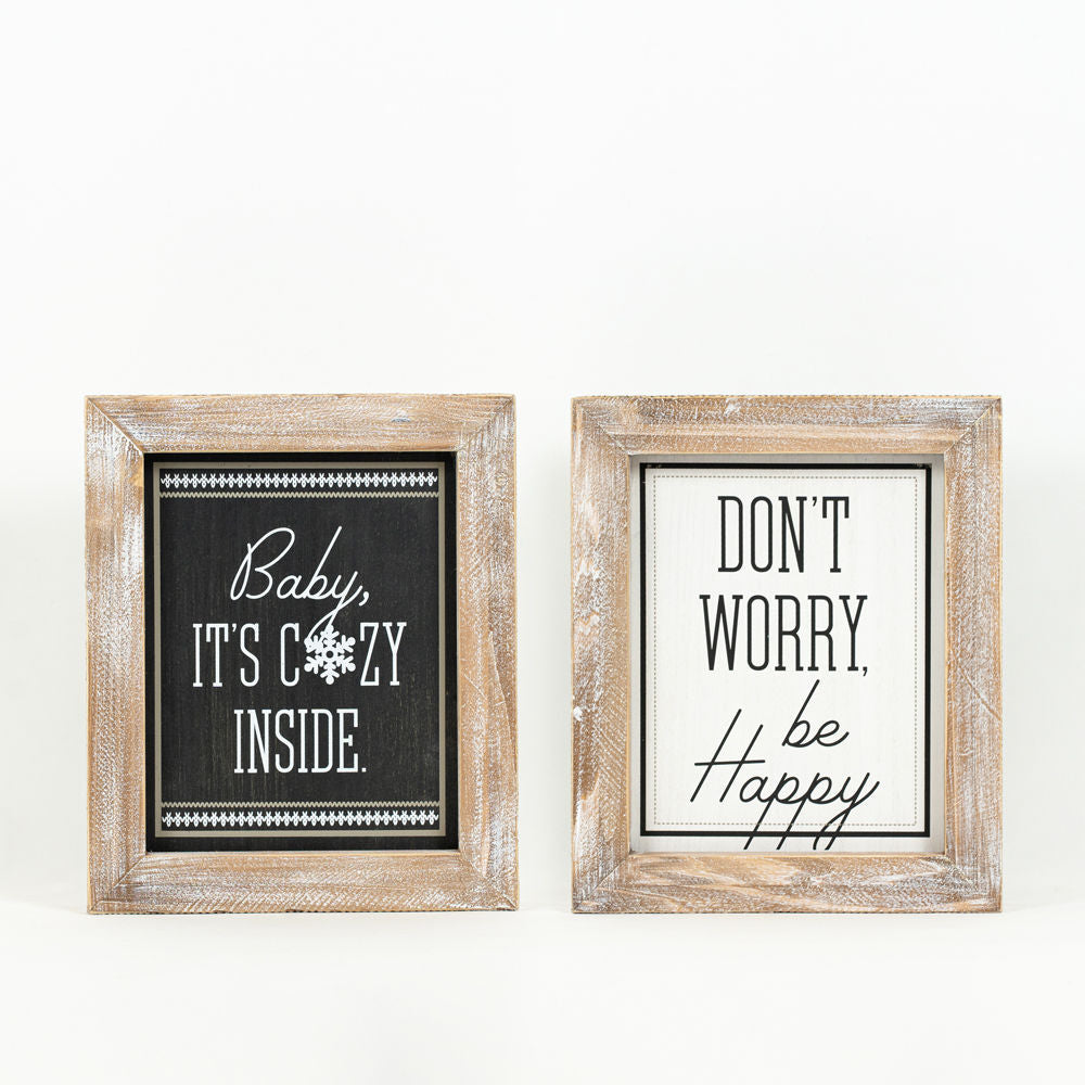 Don’t Worry/Cozy Inside Sign