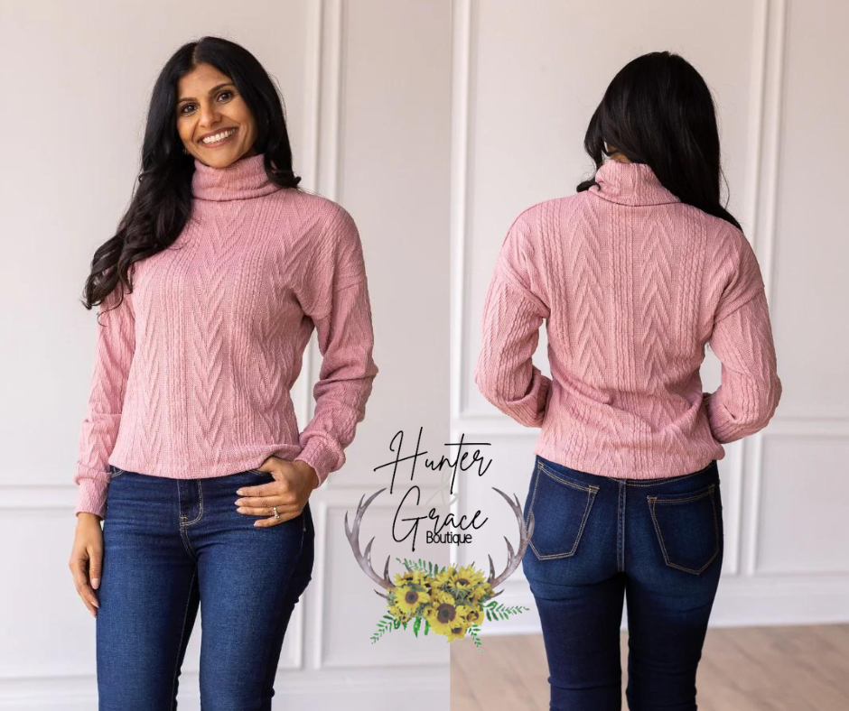 The Natalie Pink Knit Sweater