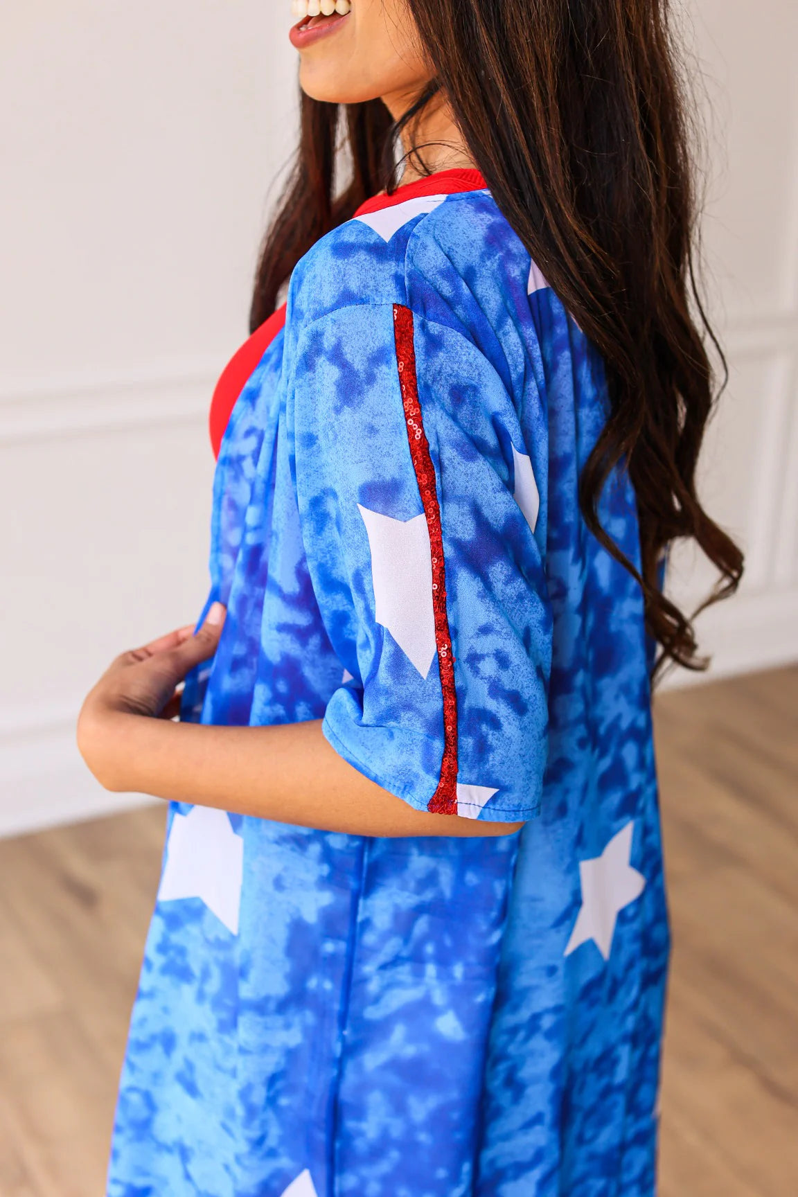Star Struck Duster with Red Sequin Detail